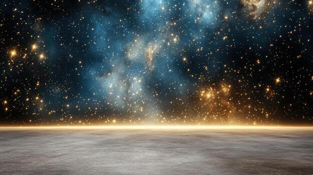 An empty space with stars and a light photo