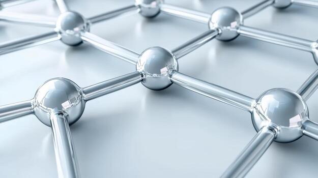 A close up of a metal mesh with many balls photo