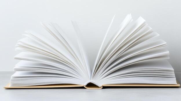 Open book on white background photo