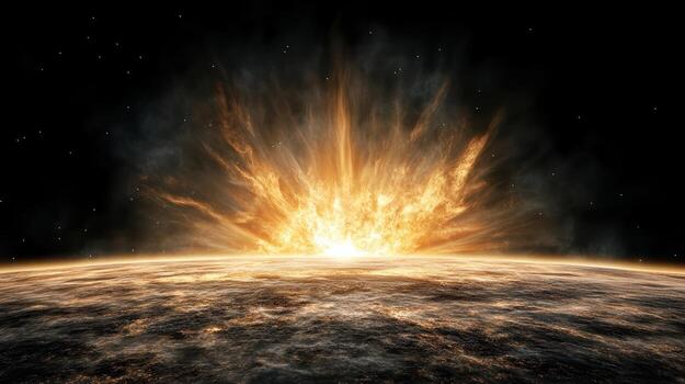 An explosion on the surface of the earth photo