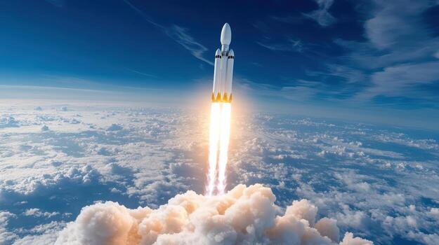 spacex cohete lanzamiento dentro espacio foto