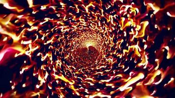 spirale vortice di vivace fiamme, in mostra dinamico movimento e energia, la creazione di un' ipnotizzante visivo Esperienza di fuoco nel continuo movimento e trasformazione video