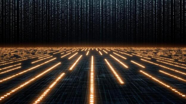 A digital background with rows of lights photo