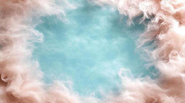A blue and pink cloud background with a circle in it photo