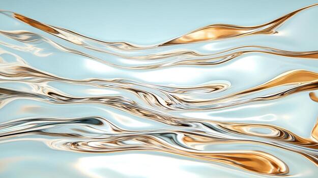Abstract background with gold and silver waves photo