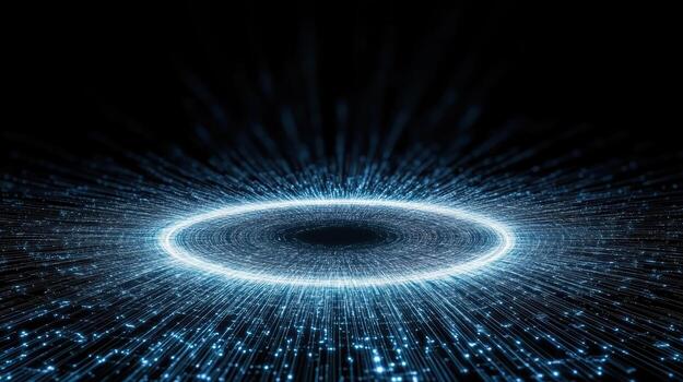 Abstract background with blue light and dots photo