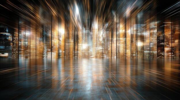 Abstract cityscape with motion blur photo