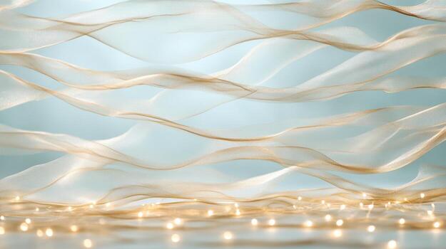 A background with white fabric and lights photo