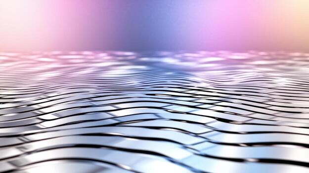 Abstract background with shiny metal waves photo