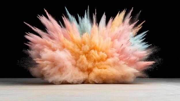 Dynamic chalk powder explosion creates vibrant display of colors, evoking excitement and energy photo