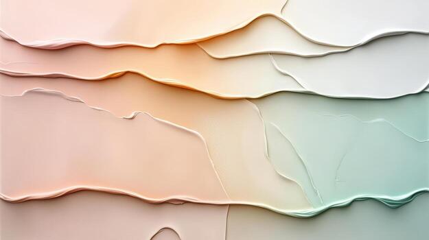 Fluid art showcases smooth layers of pastel tones blending harmoniously, creating serene photo