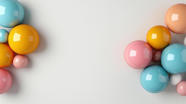 Colorful easter eggs on white background 3d render photo