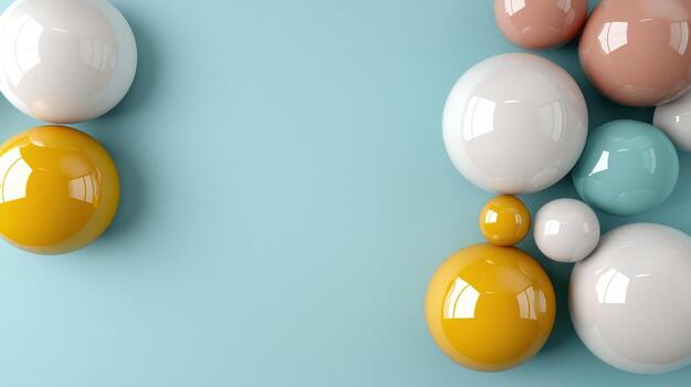 Colorful easter eggs on blue background 3d rendering photo