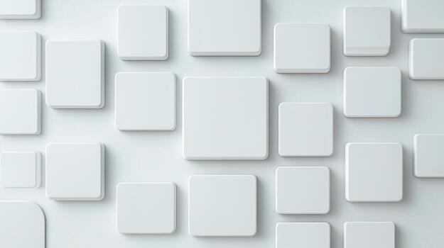 White 3d cube wall background with many different shapes photo
