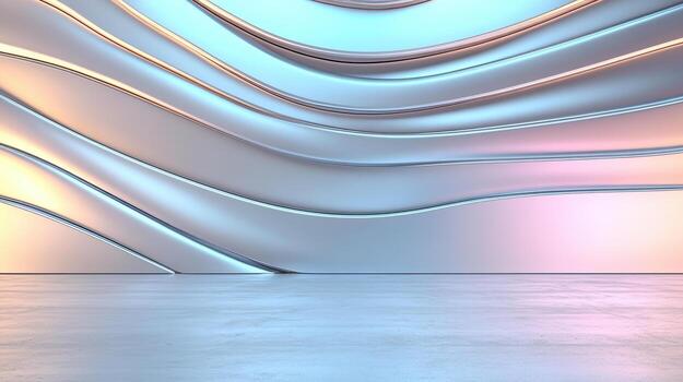 3d rendering of a wall with a curved surface photo