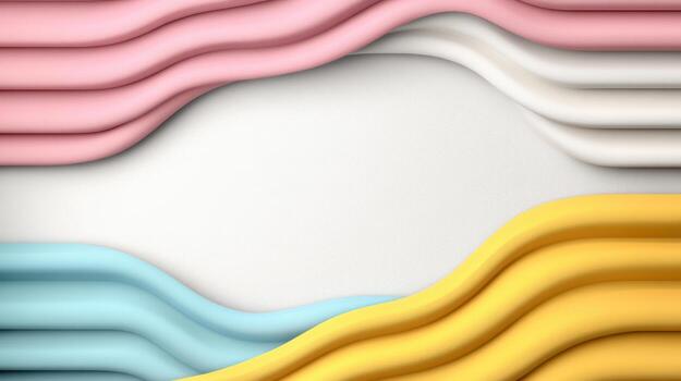 3d rendering of colorful waves on a white background photo