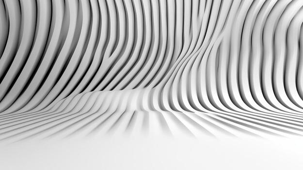 Abstract 3d rendering of a curved wall photo