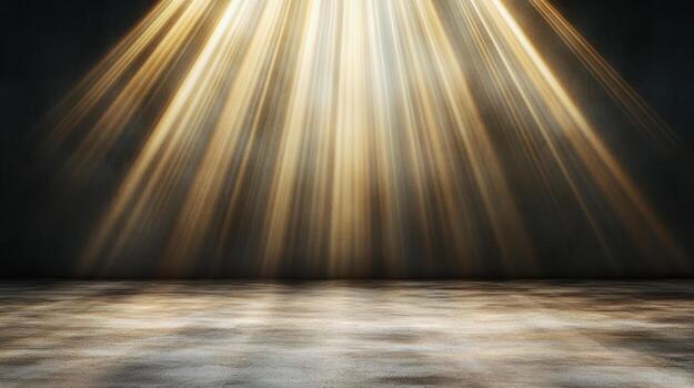 A room with a light beam coming from the ceiling photo