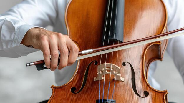A close up of a man playing the violin photo