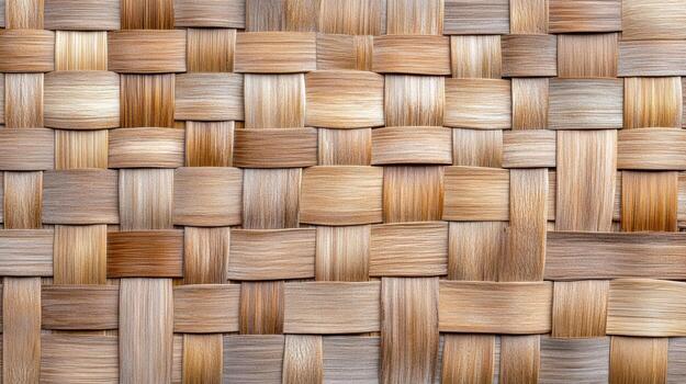 A close up of a woven wall with many different colors photo
