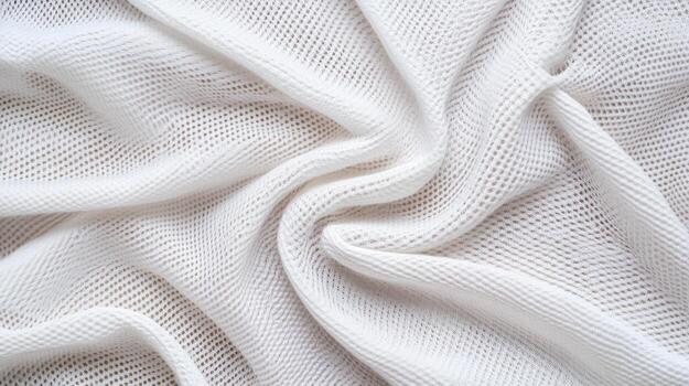 White fabric with a pattern of small white dots photo