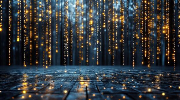 un resumen imagen de un oscuro habitación con luces foto