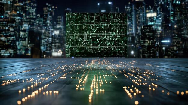 A computer screen with a binary code on it photo