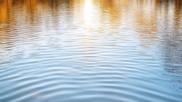 A lake with water ripples and trees in the background photo