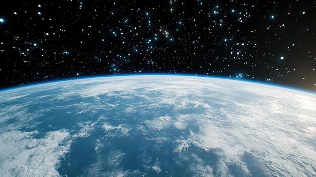 The earth from space with stars and space photo