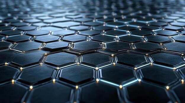 hexagonal modelo de hexágonos en un negro antecedentes foto