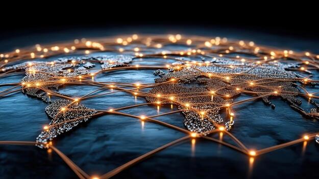 The world is connected by networks photo