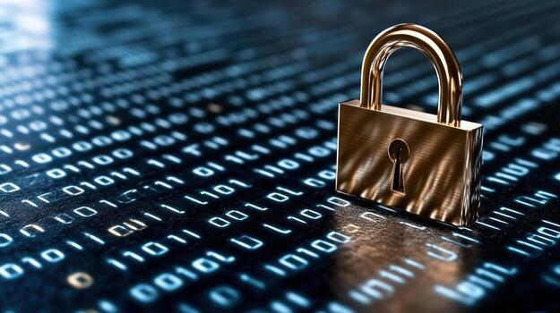 un candado en un computadora código foto