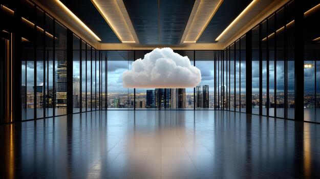 A cloud floating in the middle of a large room photo
