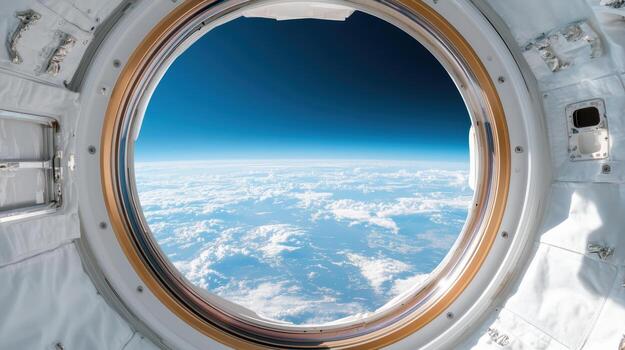 The view from the window of an astronaut's space station photo