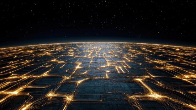 A view of the earth from space at night photo