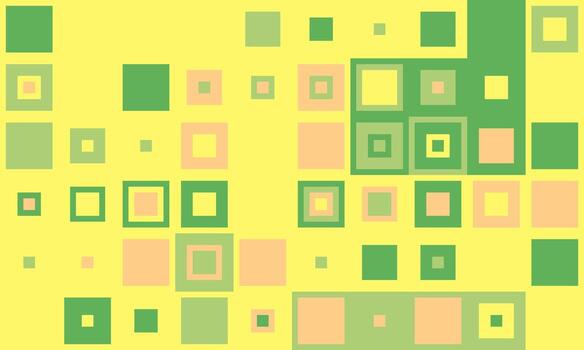 Abstract geometric background featuring a vibrant array of pastel squares in yellow, green, and peach tones. vector