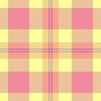 Pastel plaid pattern. Light airy design with pink, yellow peach tones. Great for backgrounds, textiles or adding a subtle decorative touch. vector