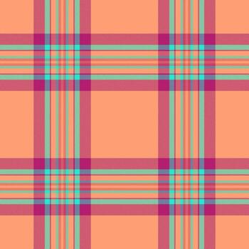 vibrante tartán modelo. melocotón antecedentes con rosado verde azulado líneas. sin costura diseño ideal para antecedentes, textiles, creativo proyectos versátil llamativo. vector
