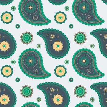 cachemir encantador y diseño pintar. complejidad complejidad por ropa exótico. modelo repetir un curva retro estilo. vector