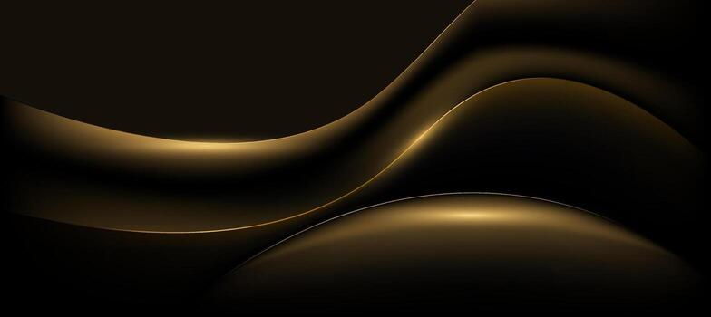 Luxury gold black curve background, abstract elegant background for branding presentation vector
