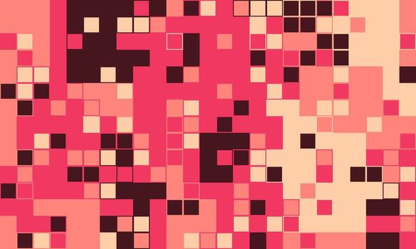 Abstract mosaic of pink, red, and beige squares. A vibrant, pixelated design ideal for backgrounds, website banners, or modern art projects. vector