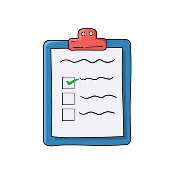 portapapeles con Lista de Verificación para tarea administración aplicación vector