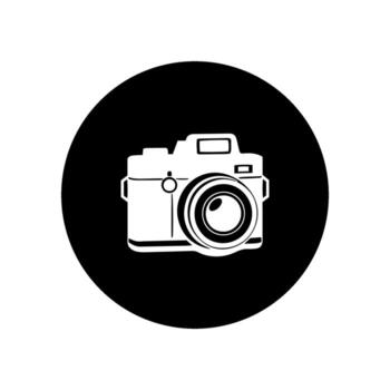 Digital Camera icon on a round button. - DimSeries vector