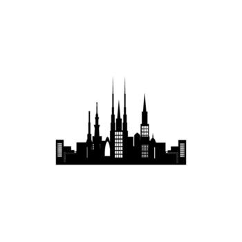 The buildings are shown with detailed square windows, giving the impression of a modern skyscraper. vector