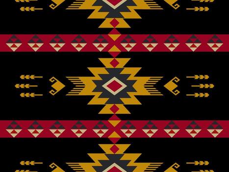 Southwestern Textile Motif Geometric Shapes and Repeating Designs. Navajo pattern design. vector