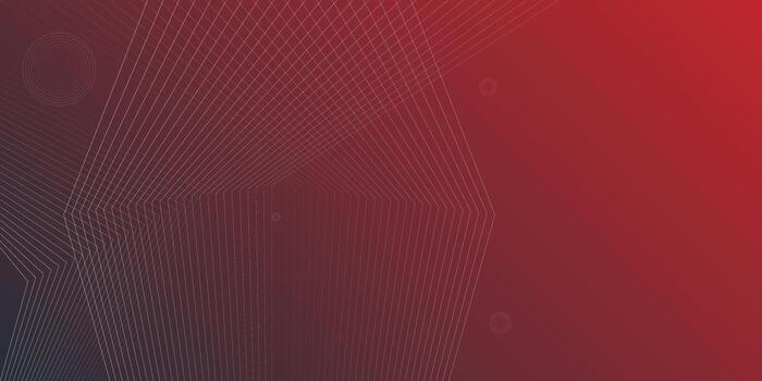 Abstract hexagonal lines on red background. Geometric stripe line art design for poster, brochure, cover, website, banner vector