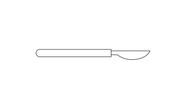 Simple line drawing of a surgical scalpel on a white background vector