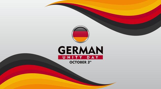 german unity day background with flag and wavy lines vector