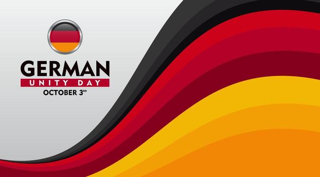 German unity day banner background 3 october design element with waving ribbon flag vector