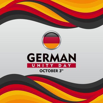 German Unity Day. Celebrated every October 3rd. design element with waving ribbon flag vector
